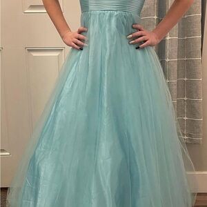 Tulle Party Dress in Light Aqua